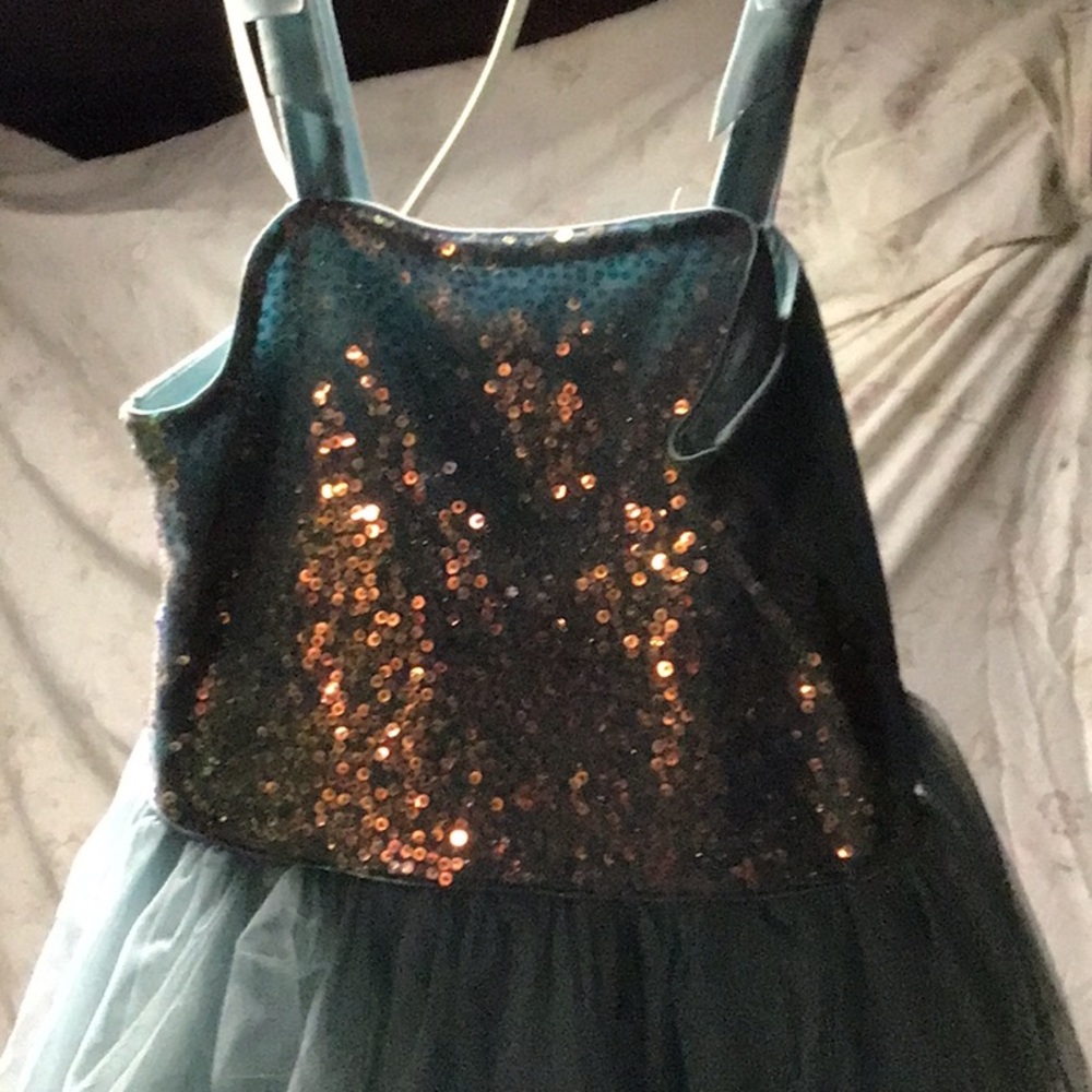 Lilt Blue and Gold Dance Costume with Sparkling Sequins